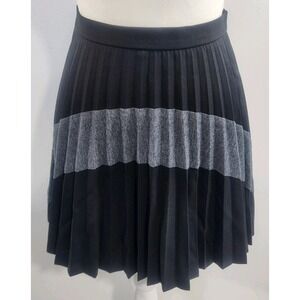 Lacoste Black Gray Pleated‎ Mini Skirt Made in France Size US 22 32